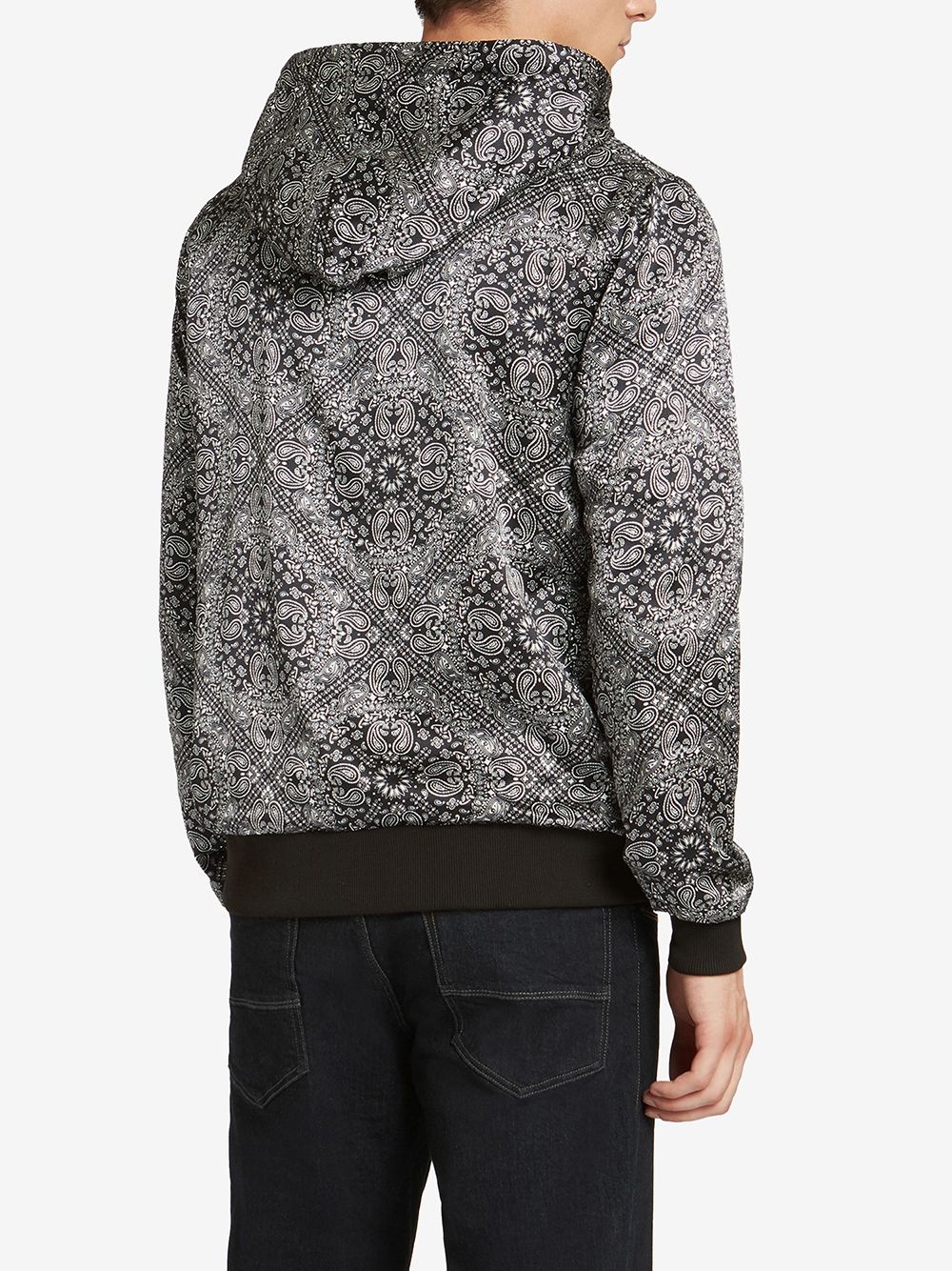 paisley print hooded jacket - 4