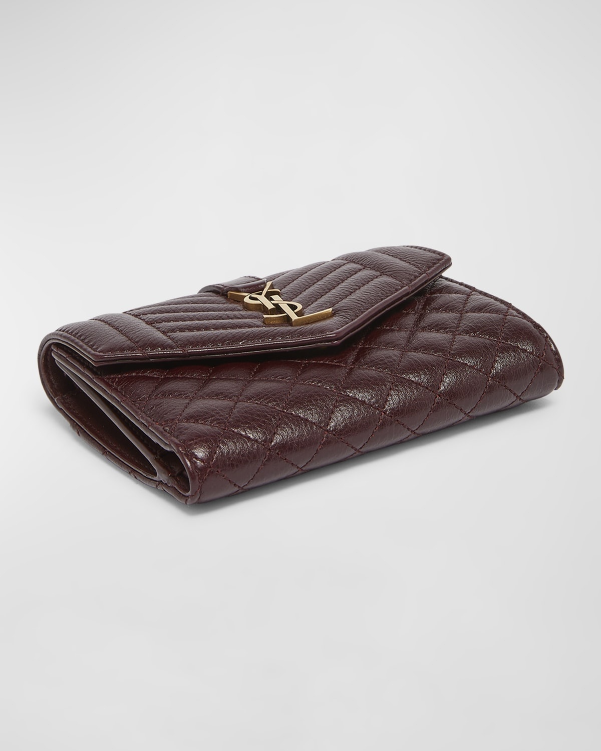 YSL Trifold Compact Wallet in Quilted Leather - 7