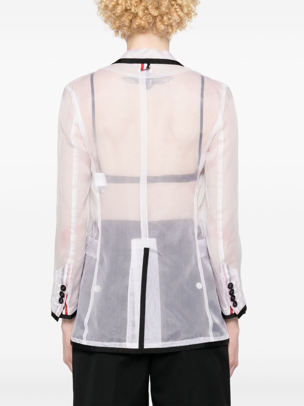 semi-sheer organza blazer - 4