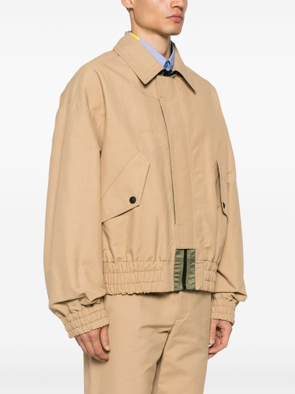 logo-patch bomber jacket - 3