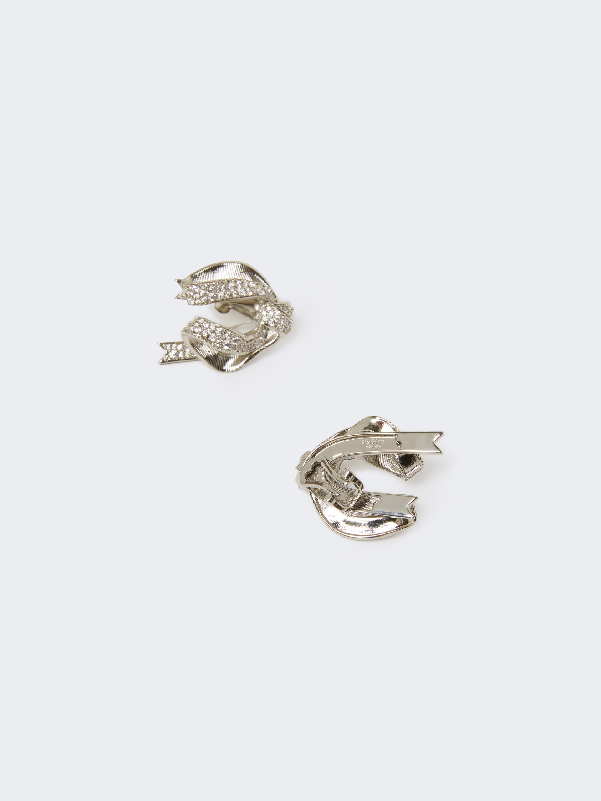 MMPAPILLONEAR Bow earrings with rhinestones - 2