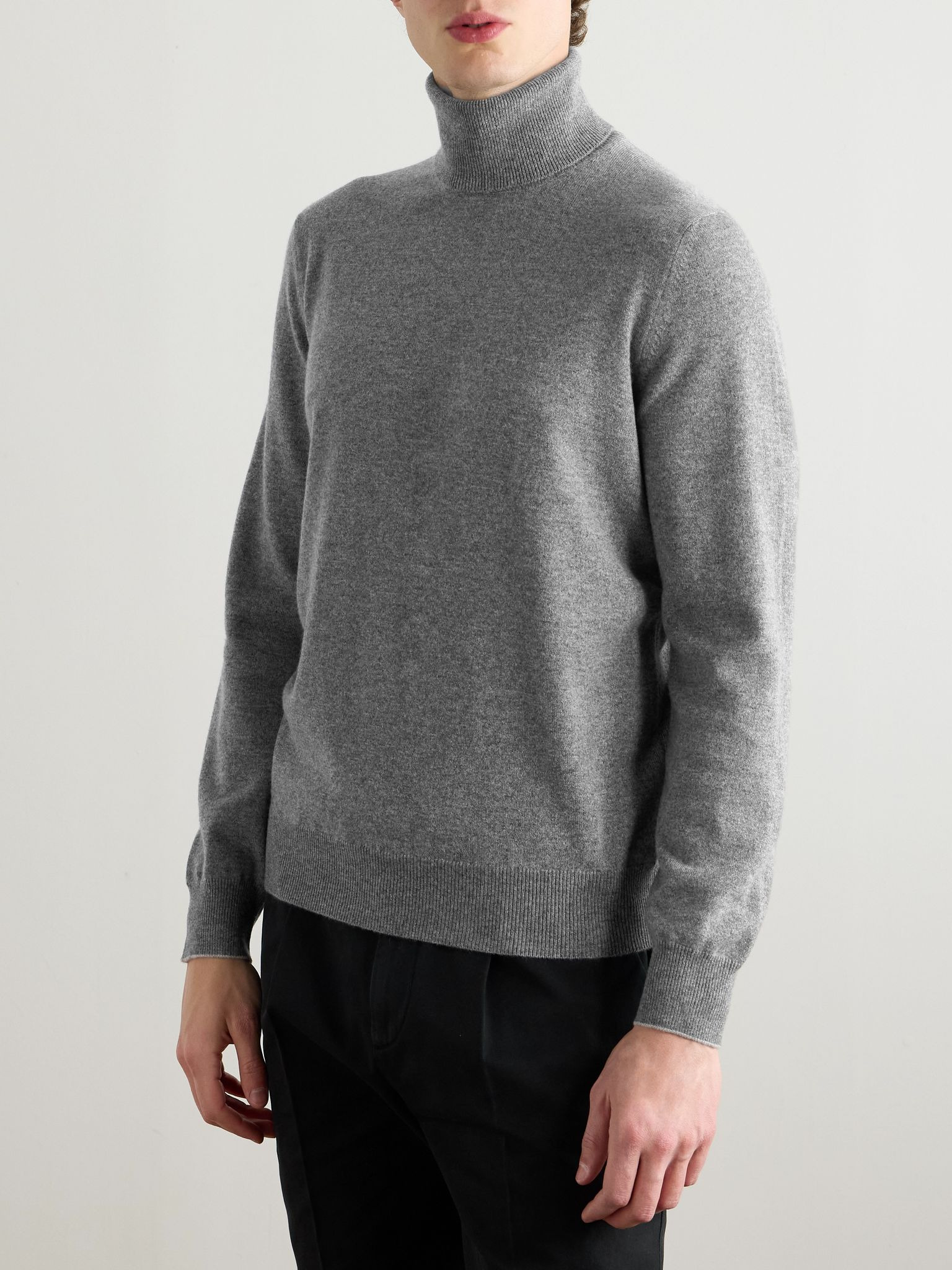 Cashmere Rollneck Sweater Gray - 3