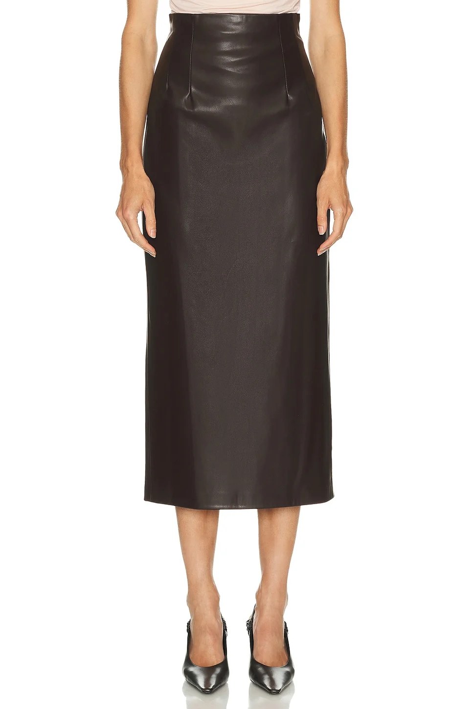 Leather High Waisted Curve Skirt - 1