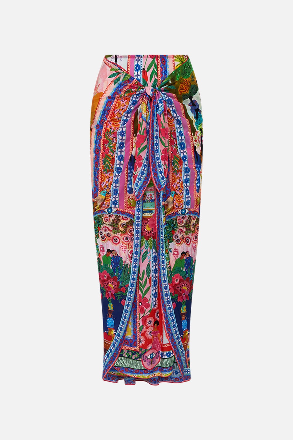 LAYERED LONG SARONG WITH FRONT TIE - 1
