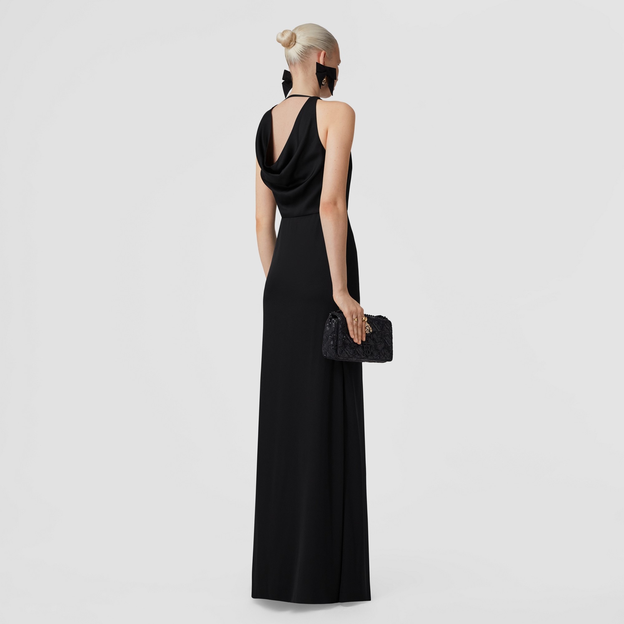 Sleeveless Silk Satin Gown - 6