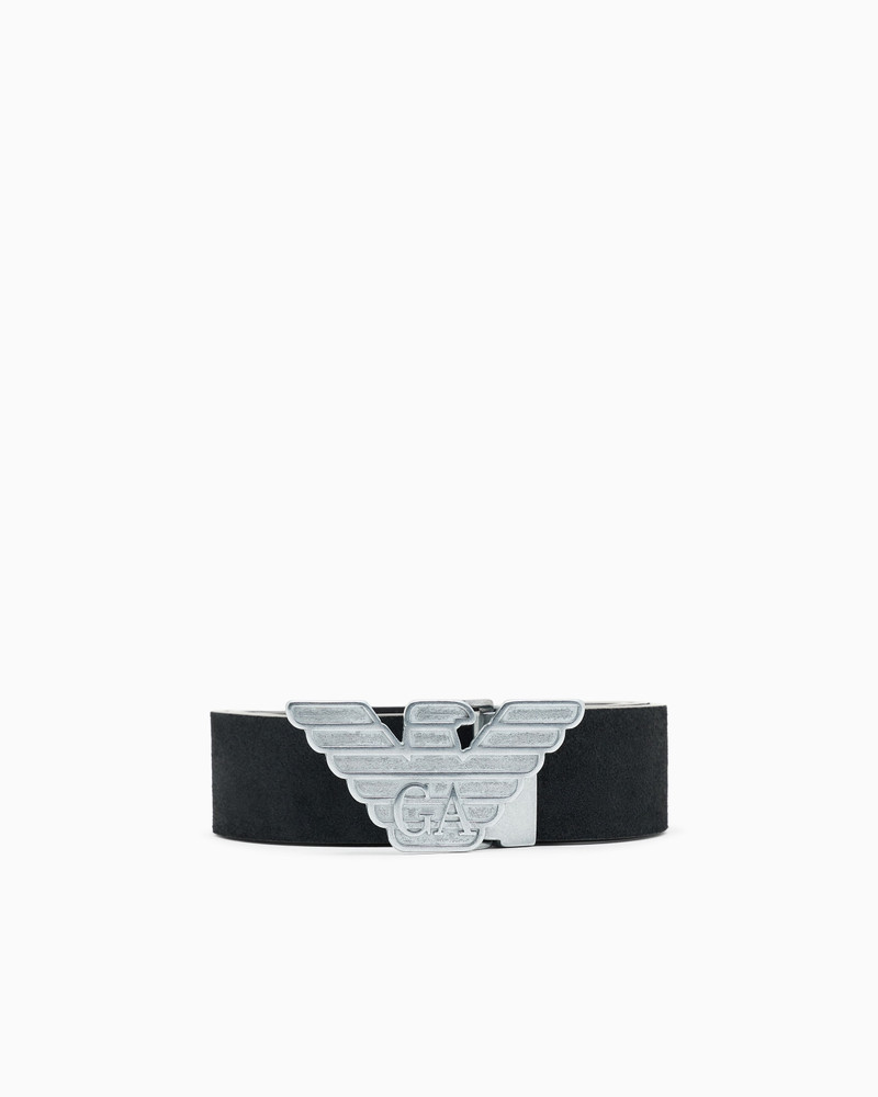 NEW YORK SMOOTH LEATHER BELT WITH EAGLE PLATE 1