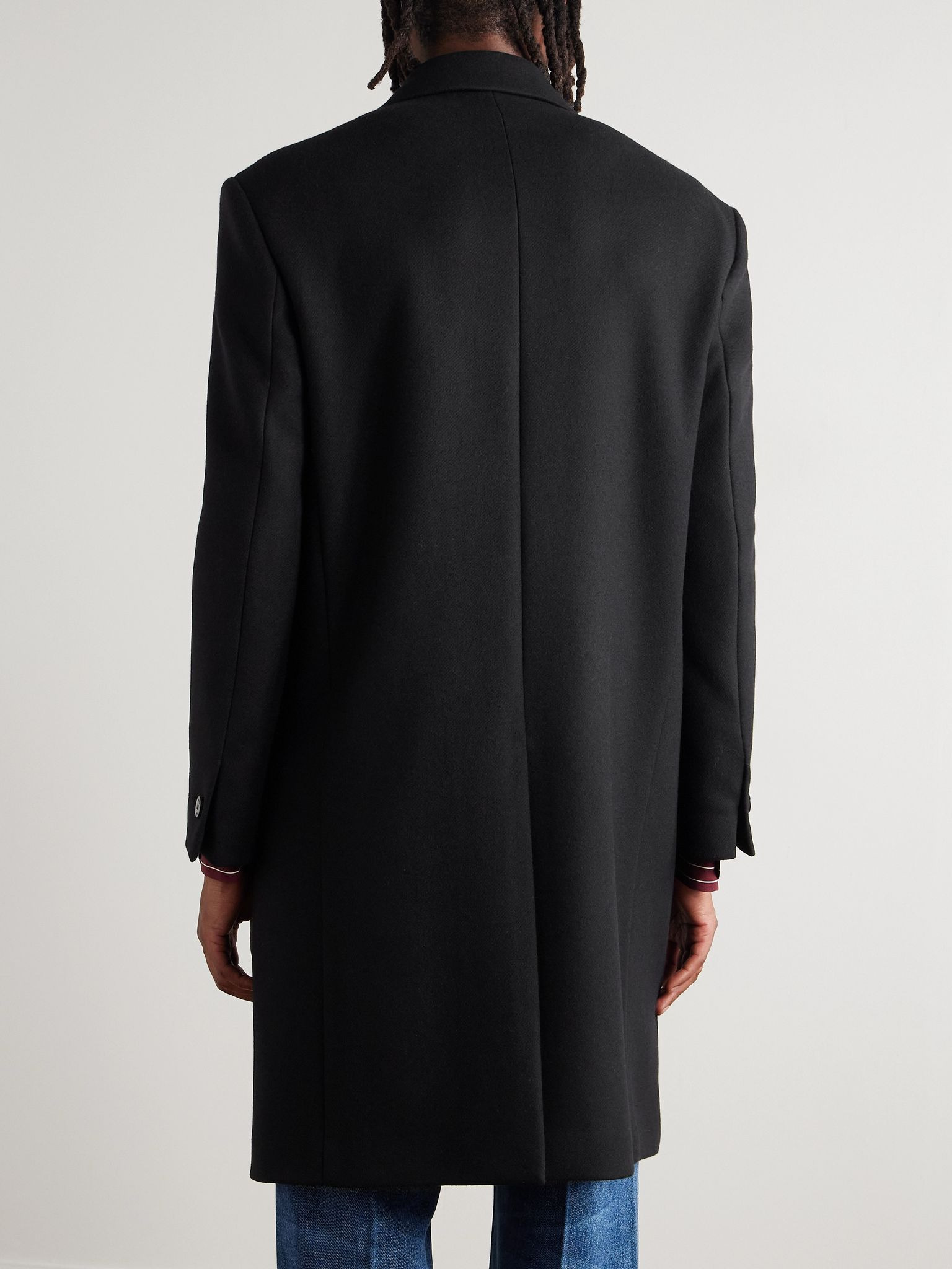 Virgin Wool Overcoat Black - 3