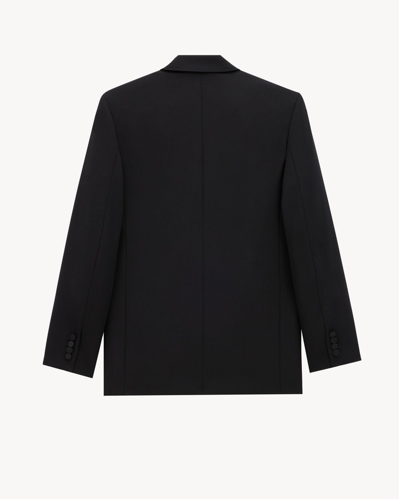 SAINT LAURENT TUXEDO JACKET IN GRAIN DE POUDRE outlook