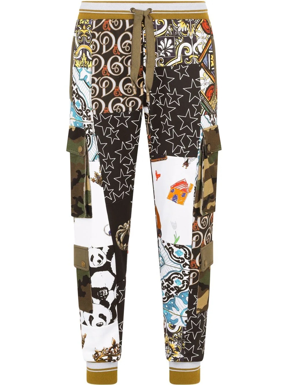 patchwork graphic-print track pants - 1