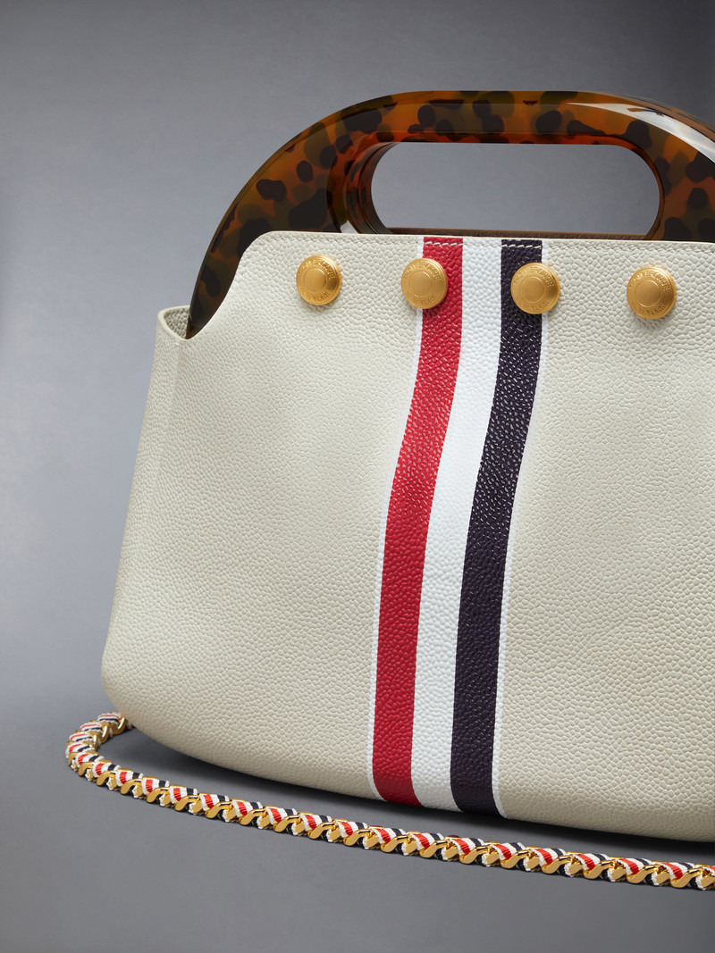 RWB STRIPE MINI TEVIOT BAG IN PEBBLE GRAIN LEATHER 6