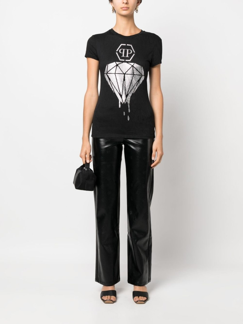 PHILIPP PLEIN diamond rhinestone-embellished T-shirt outlook