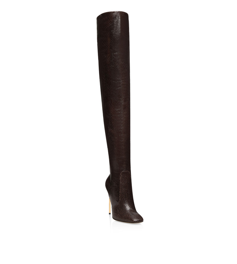 TOM FORD STAMPED PYTHON LEATHER CARINE OVER THE KNEE BOOT outlook