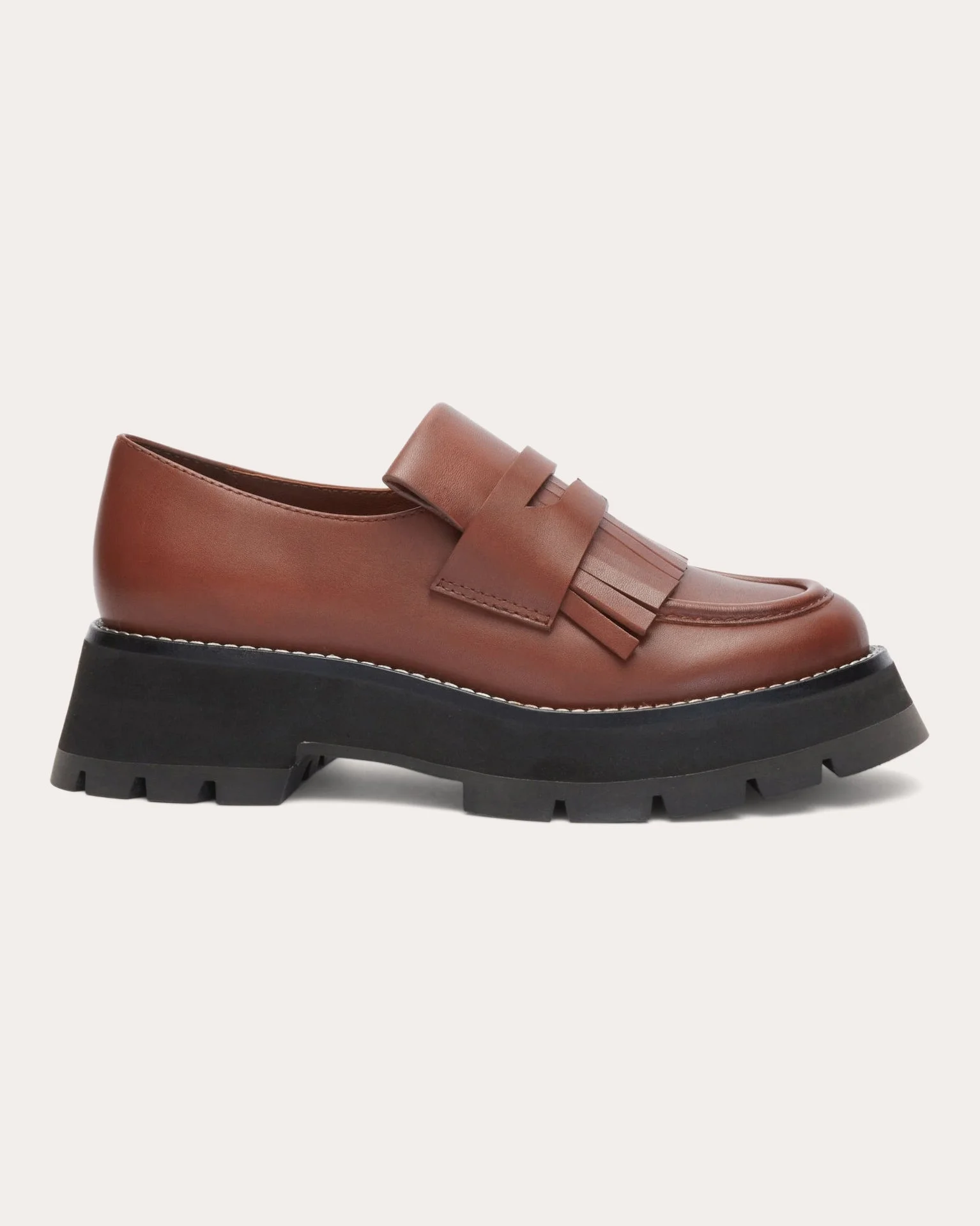 Kate Tasseled Leather Platform Lug Loafer - 1