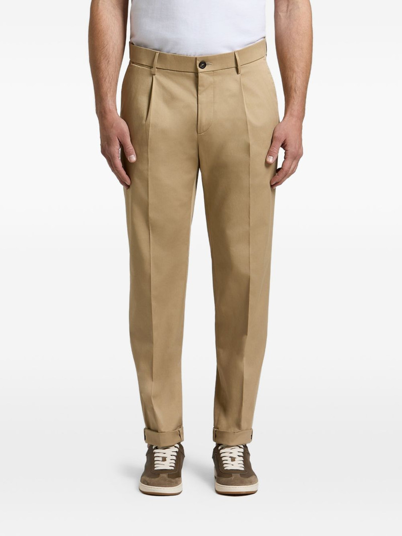pleated-front turn-up trousers 1