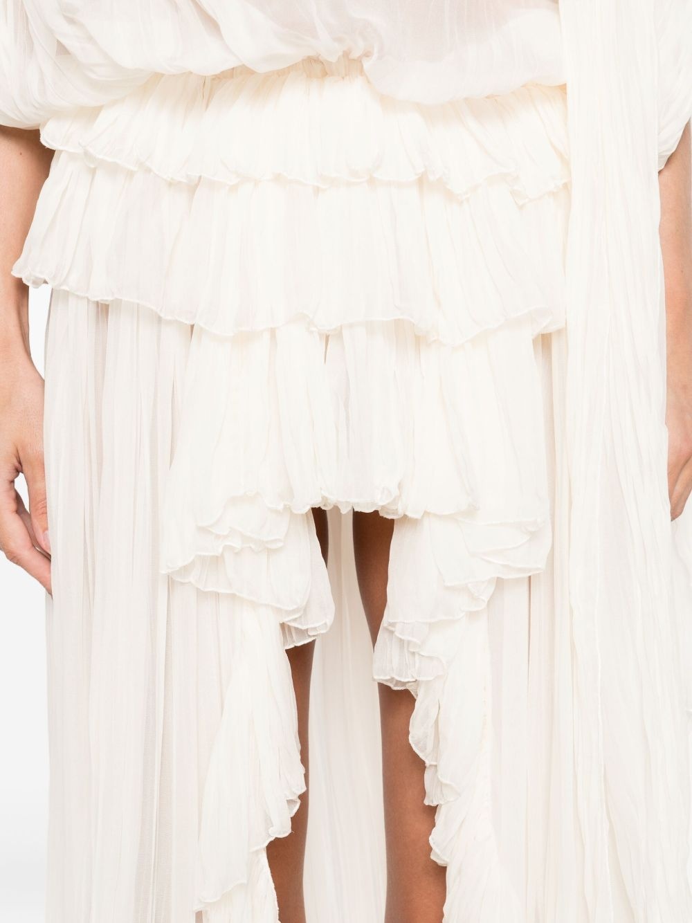 pleated ruffled asymmetric day dress - 5