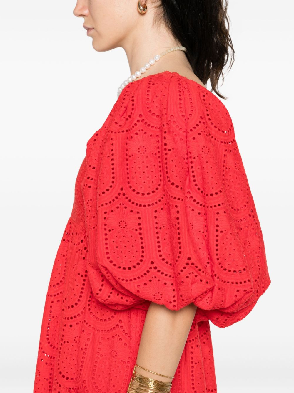 Pineapple eyelet-detail dress - 5