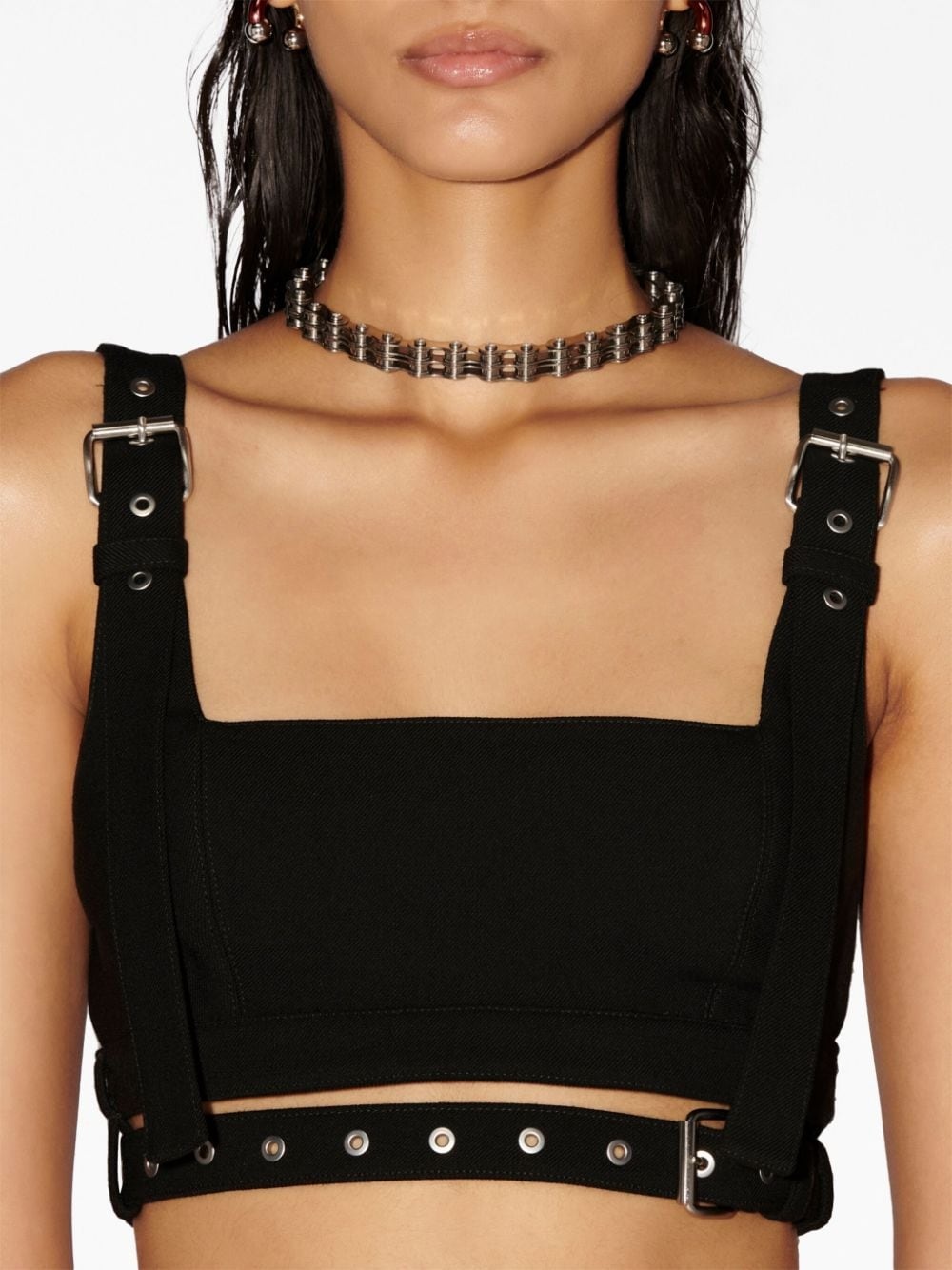 belt-detailing crop top - 6