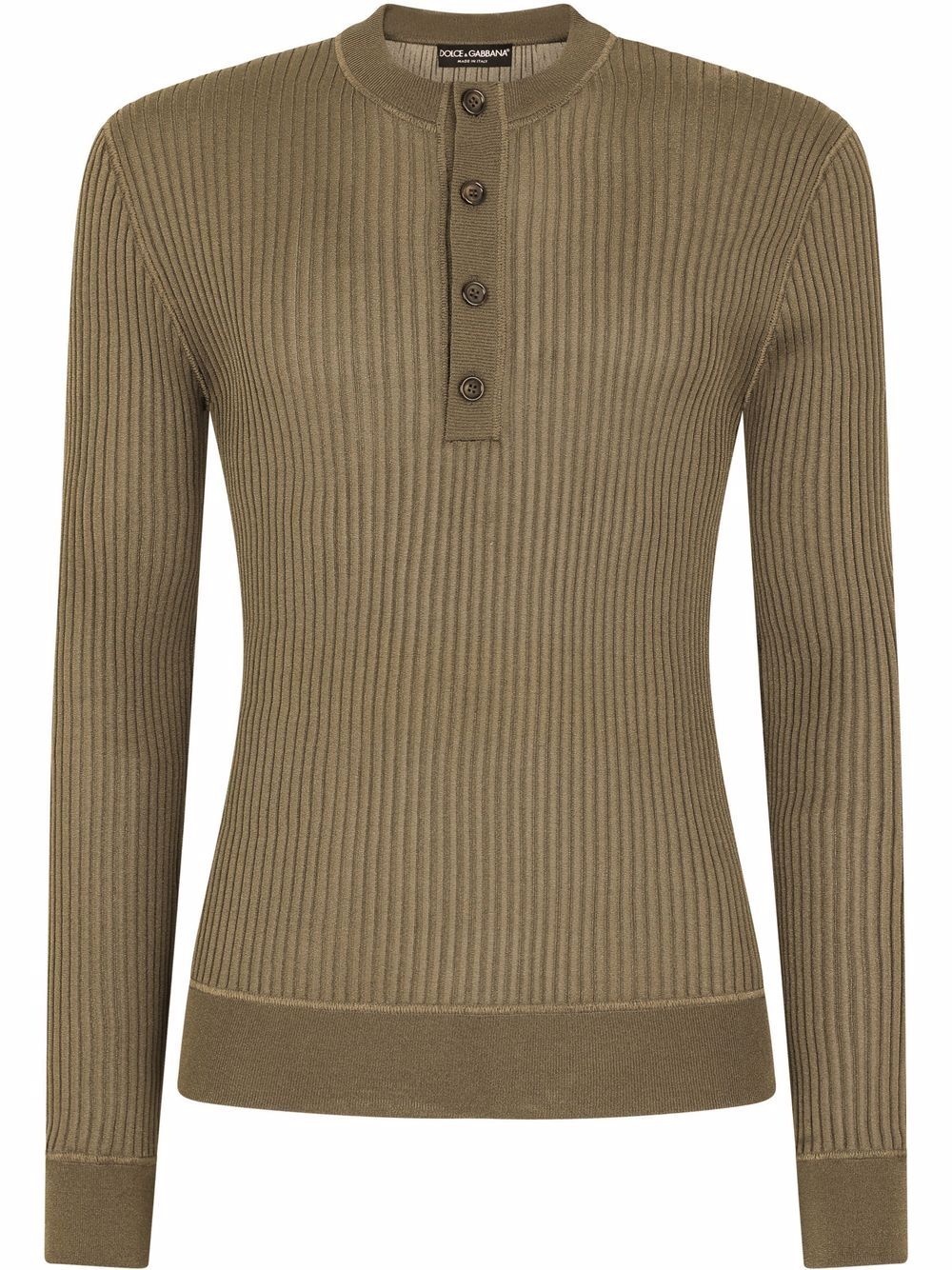 ribbed-knit long-sleeve top - 1