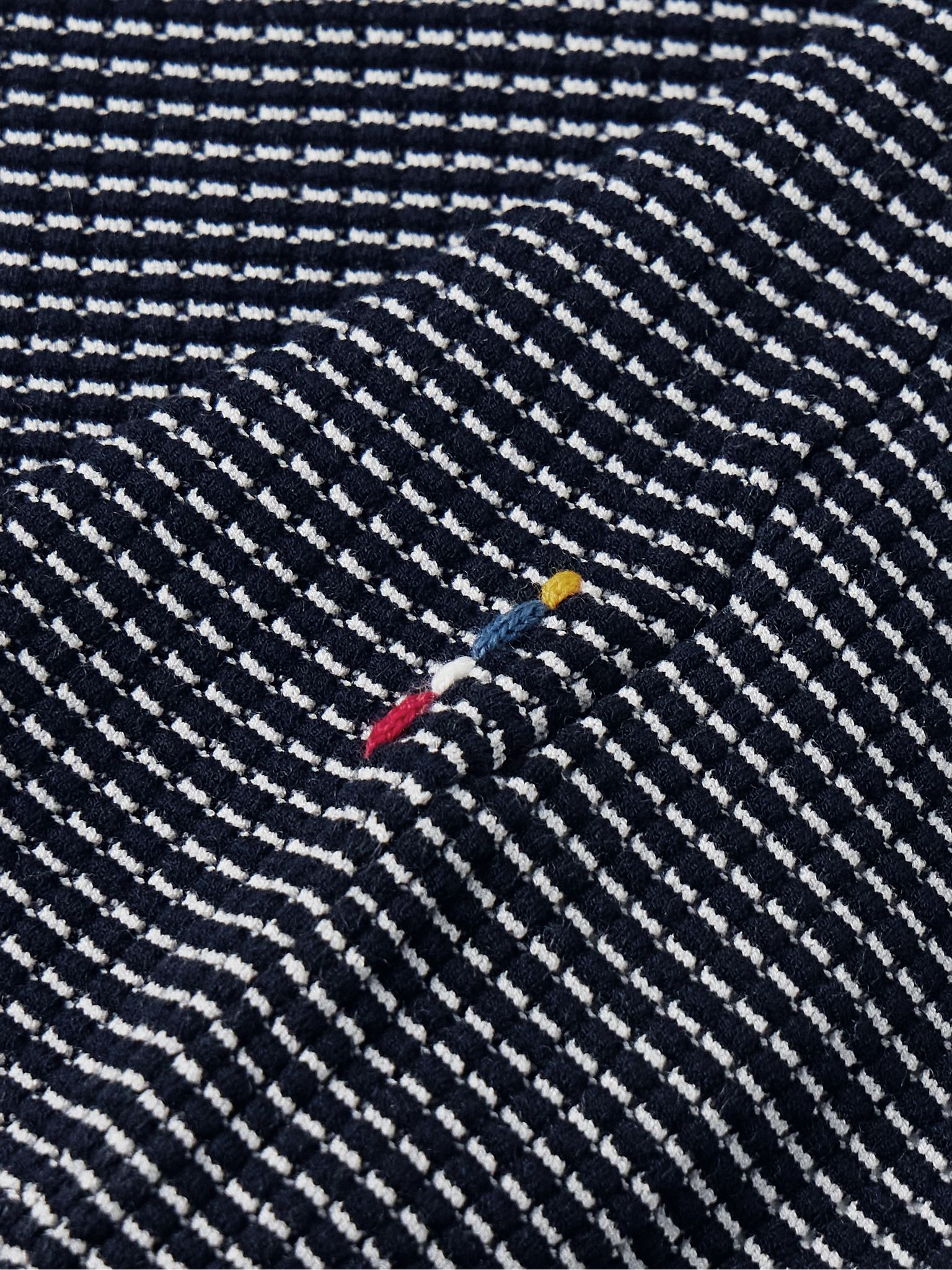 Roddy Waffle-Knit Polo Shirt Navy - 4