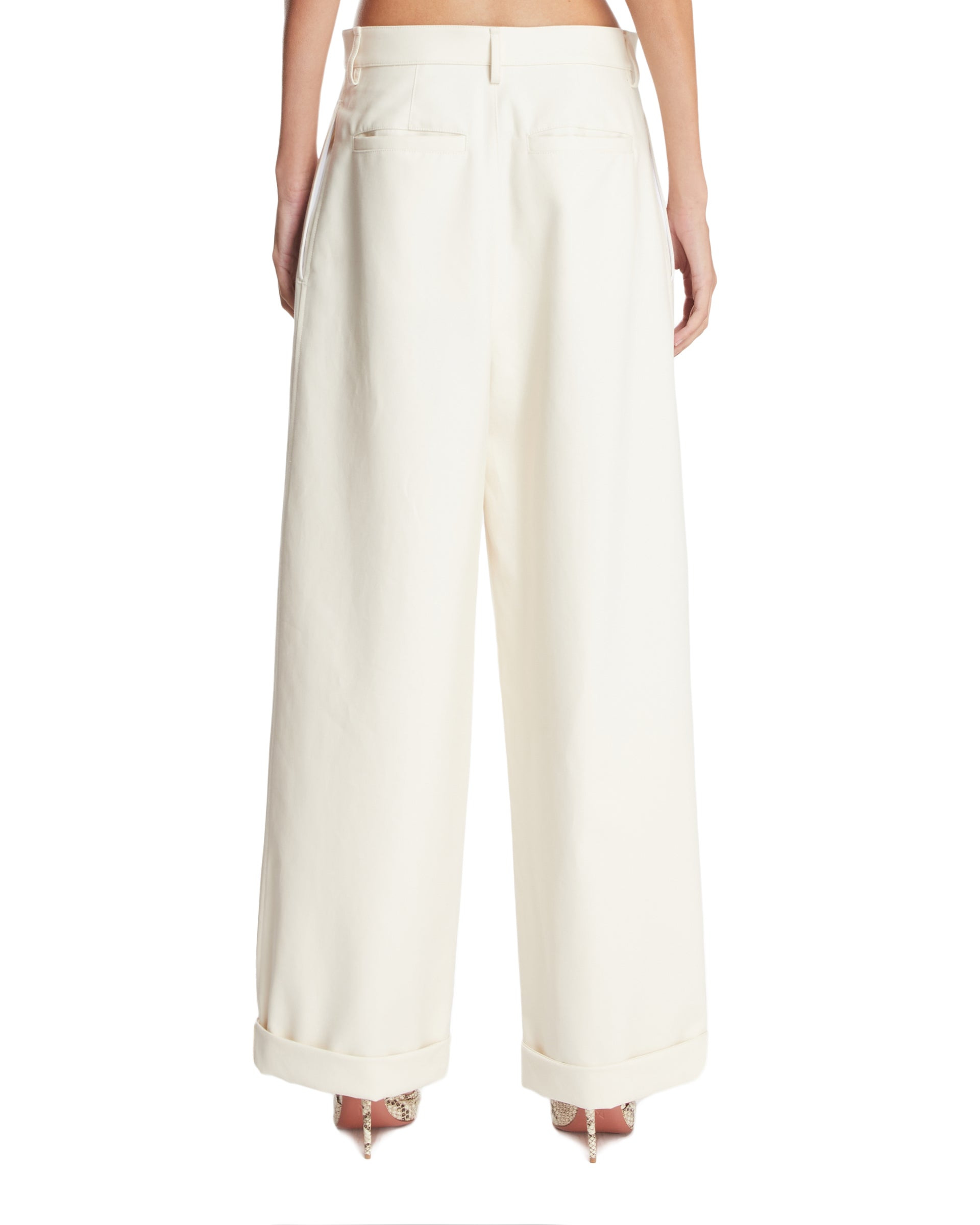 White Cotton Trousers - 3