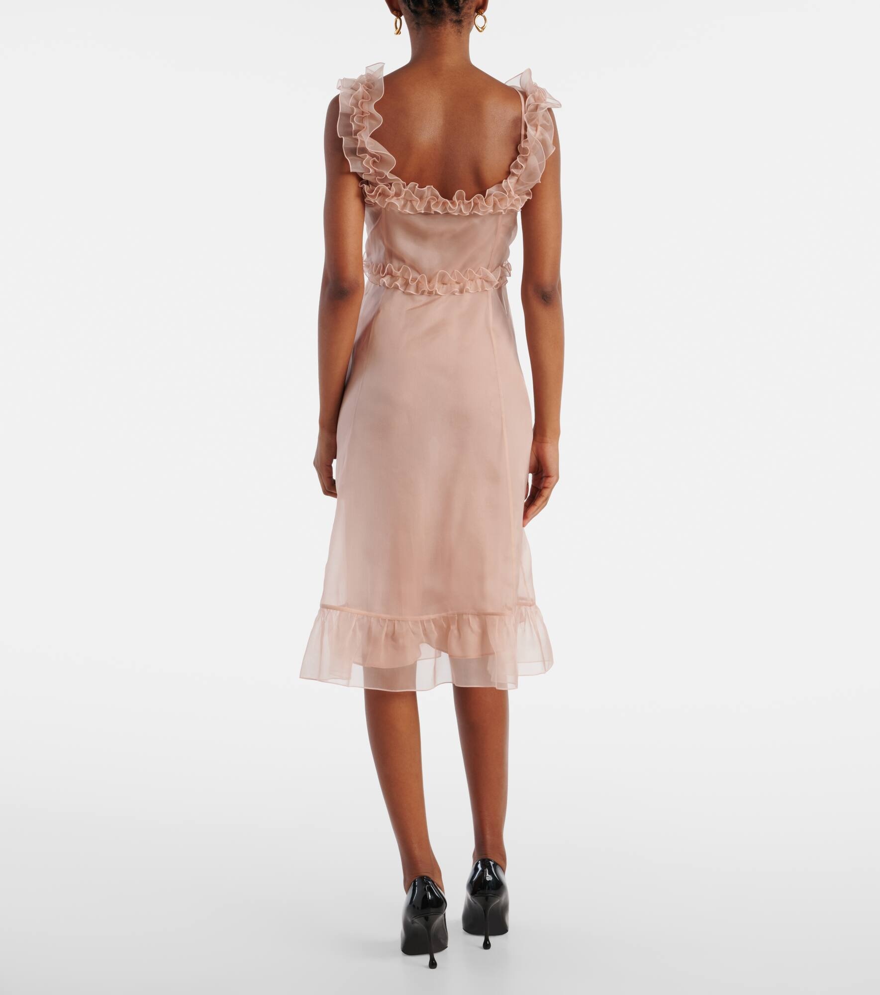 Ruffled silk organza minidress - 3
