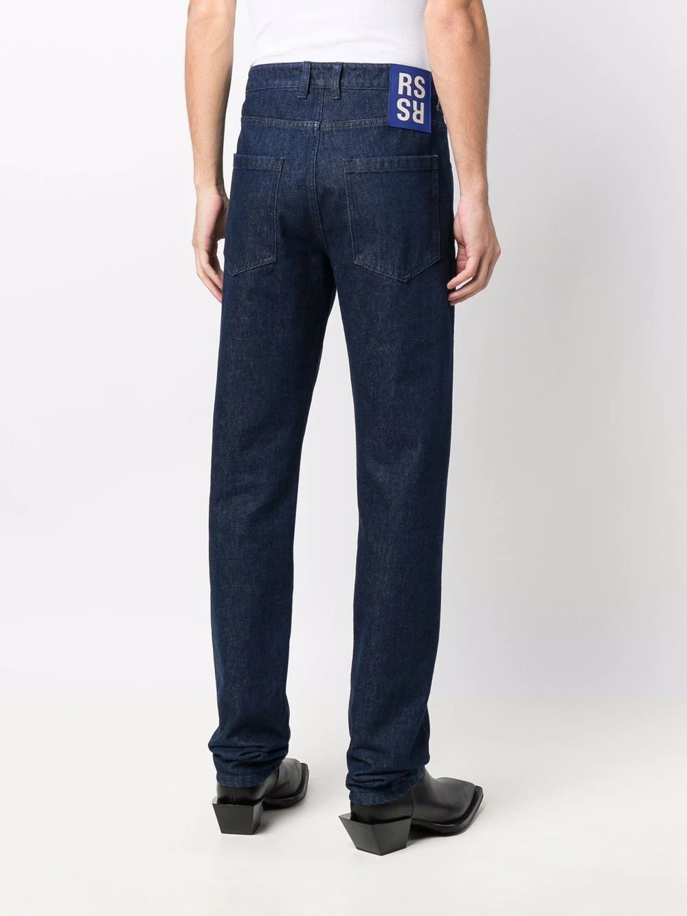 logo-patch bootcut jeans - 4