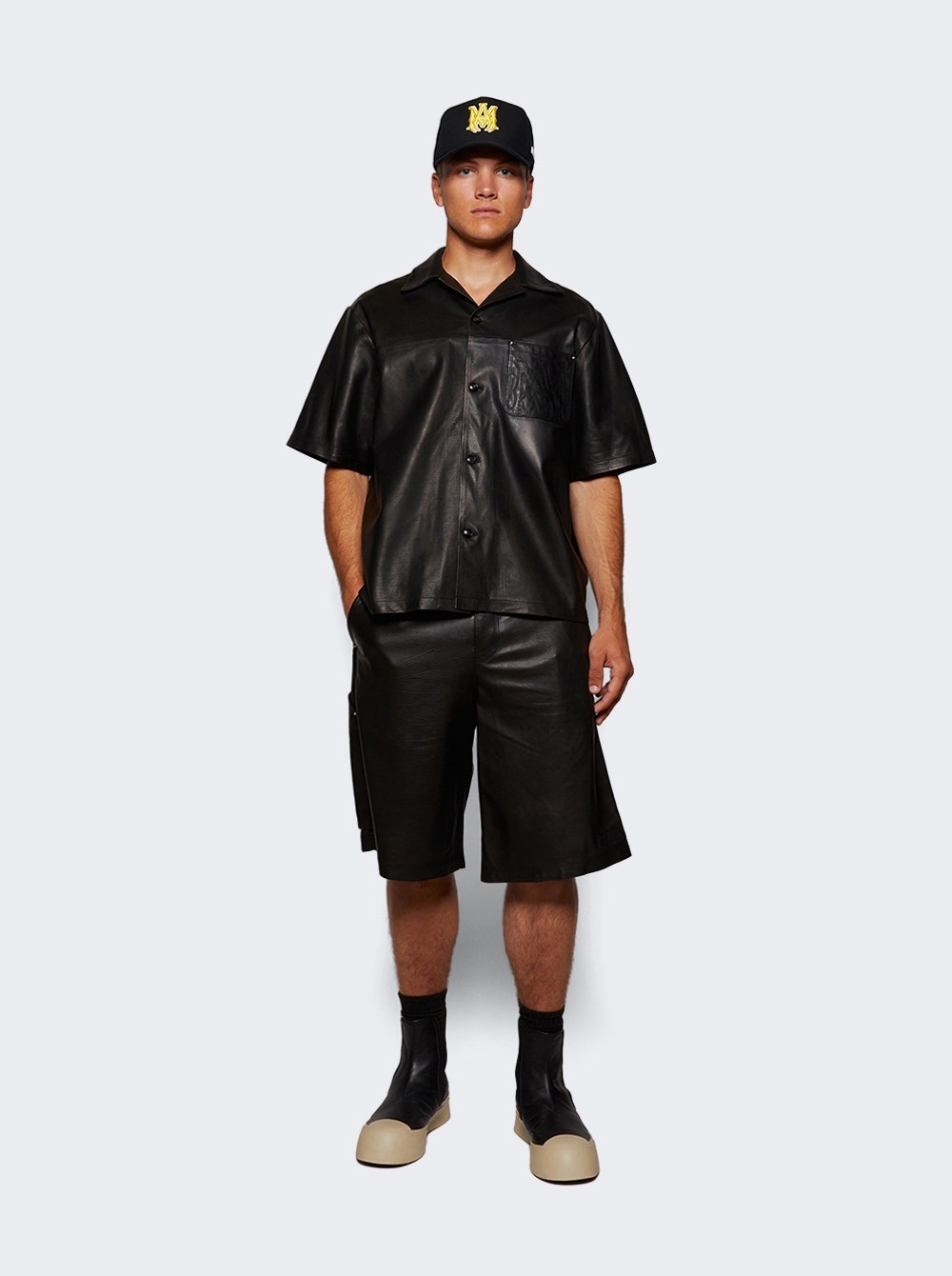 Ma Leather Camp Shirt Black - 5