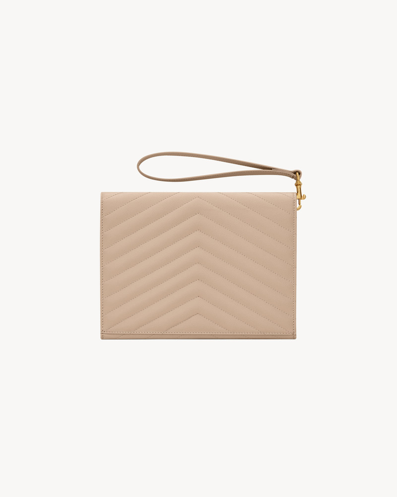 SAINT LAURENT CASSANDRE MATELASSÉ FLAP POUCH IN GRAIN DE POUDRE LEATHER outlook