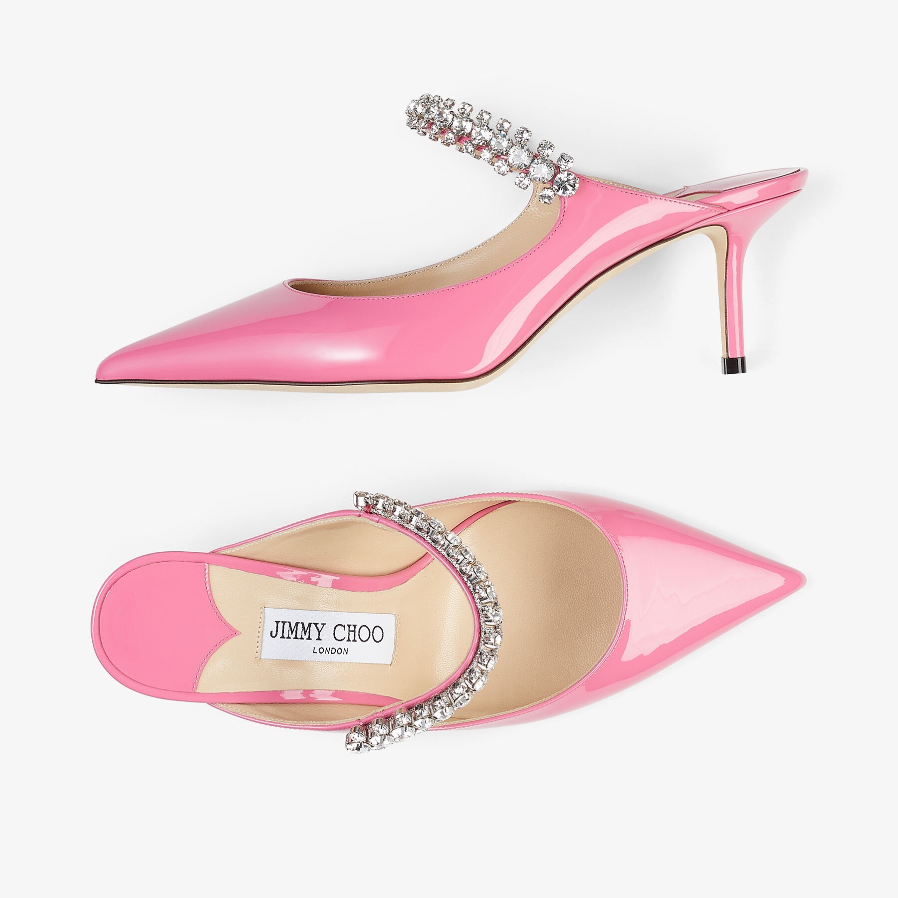 Bing 65
Candy Pink Patent Leather Pumps with Crystal Strap - 4