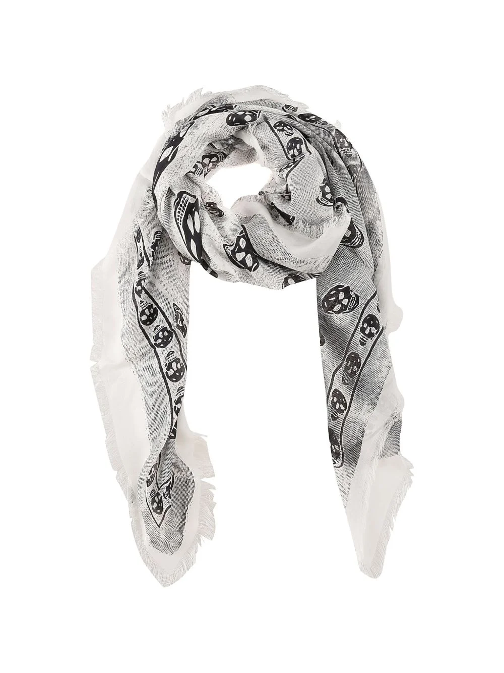 skull fringed scarf - 1