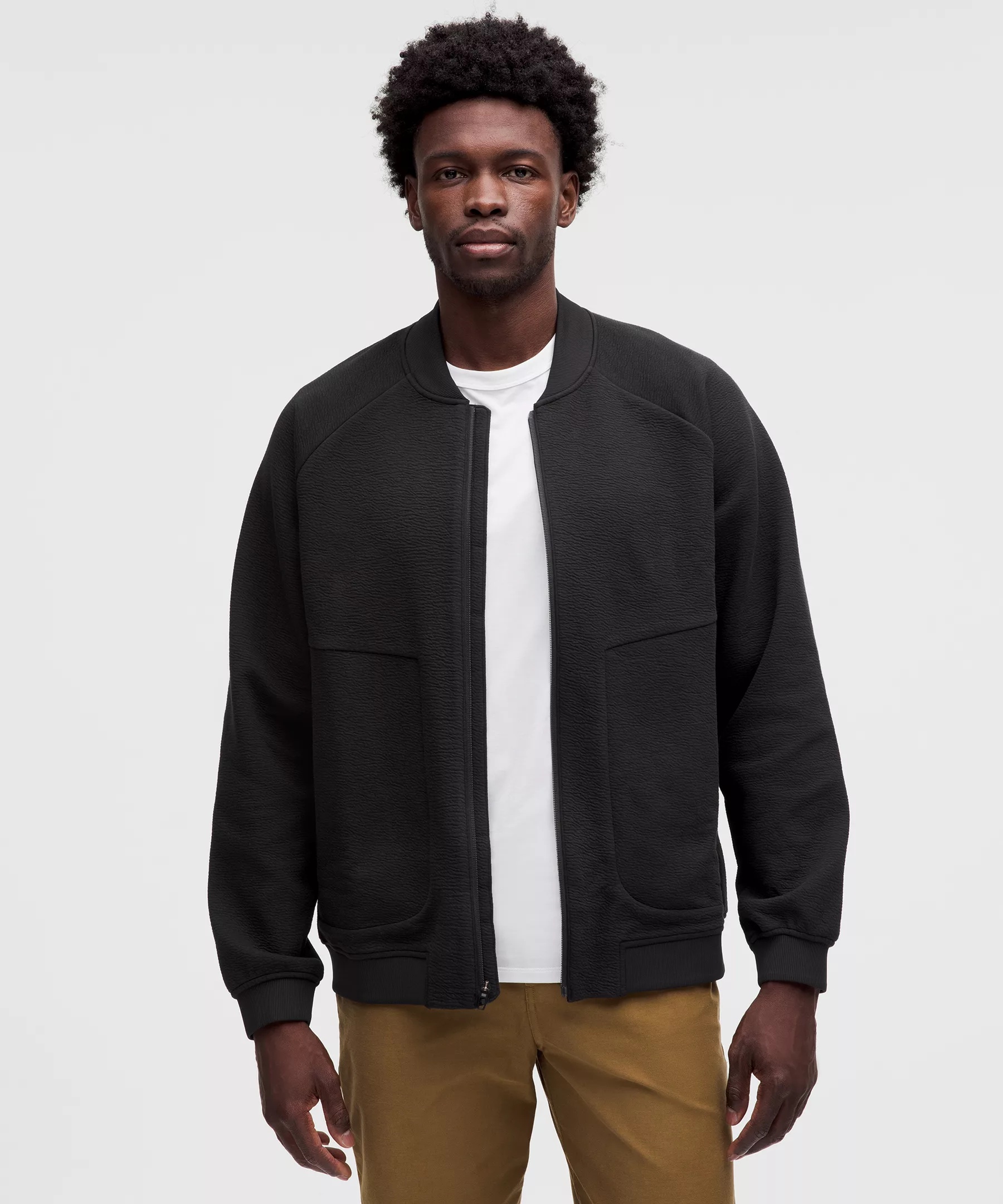 Textured Spacer Bomber Jacket - 1