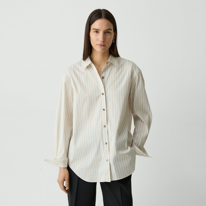Boyfriend Shirt in Striped Cotton-Blend 2