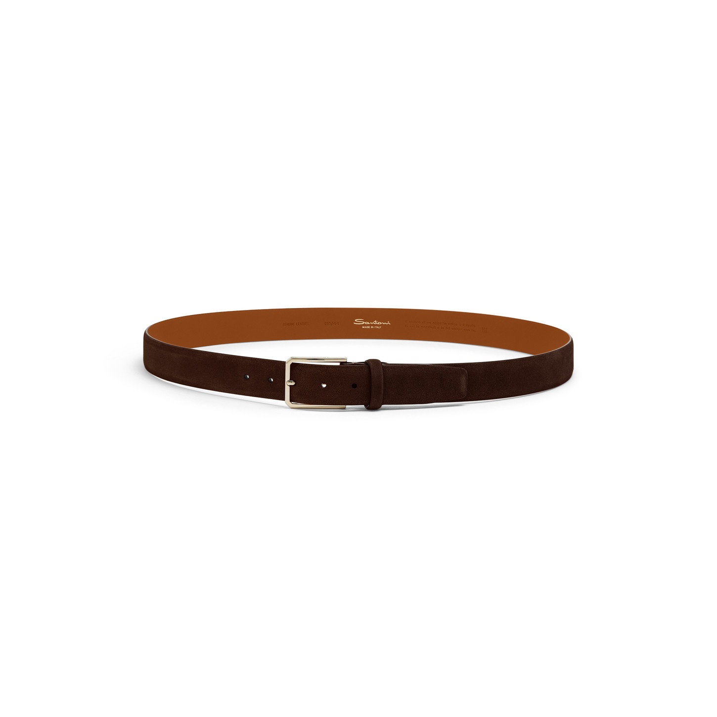 Men's brown suede adjustable belt - 4
