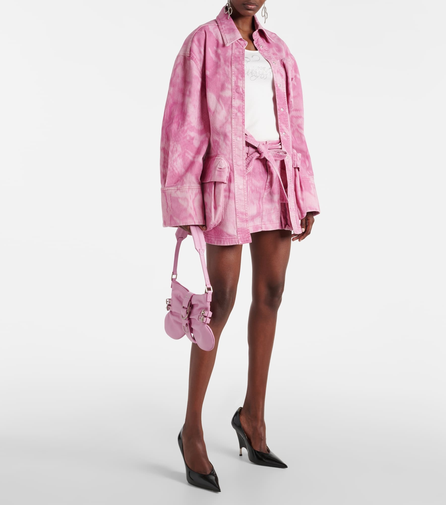 Camouflage denim cargo miniskirt - 2