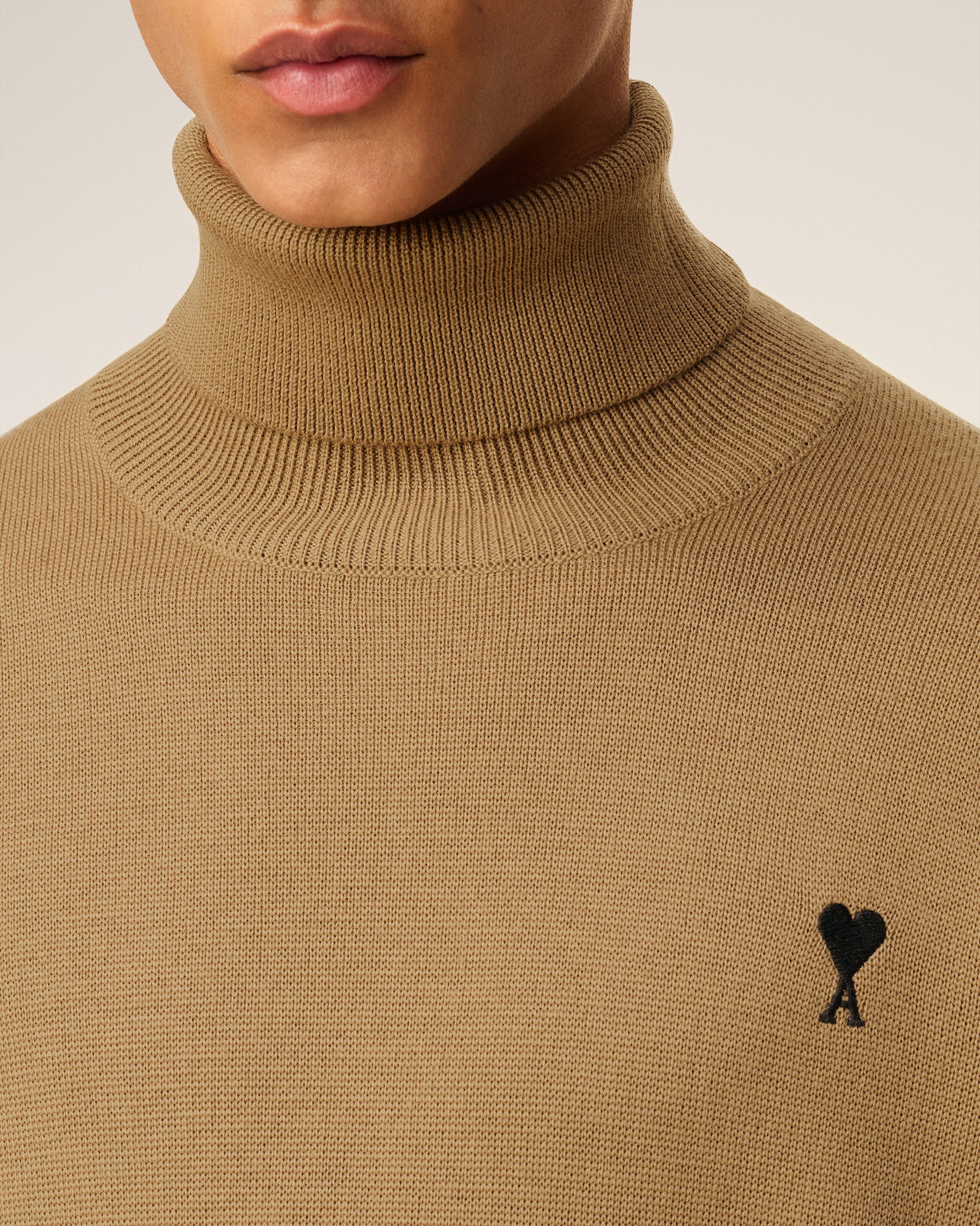 BROWN WOOL AMI DE COEUR TURTLE NECK SWEATER - 4