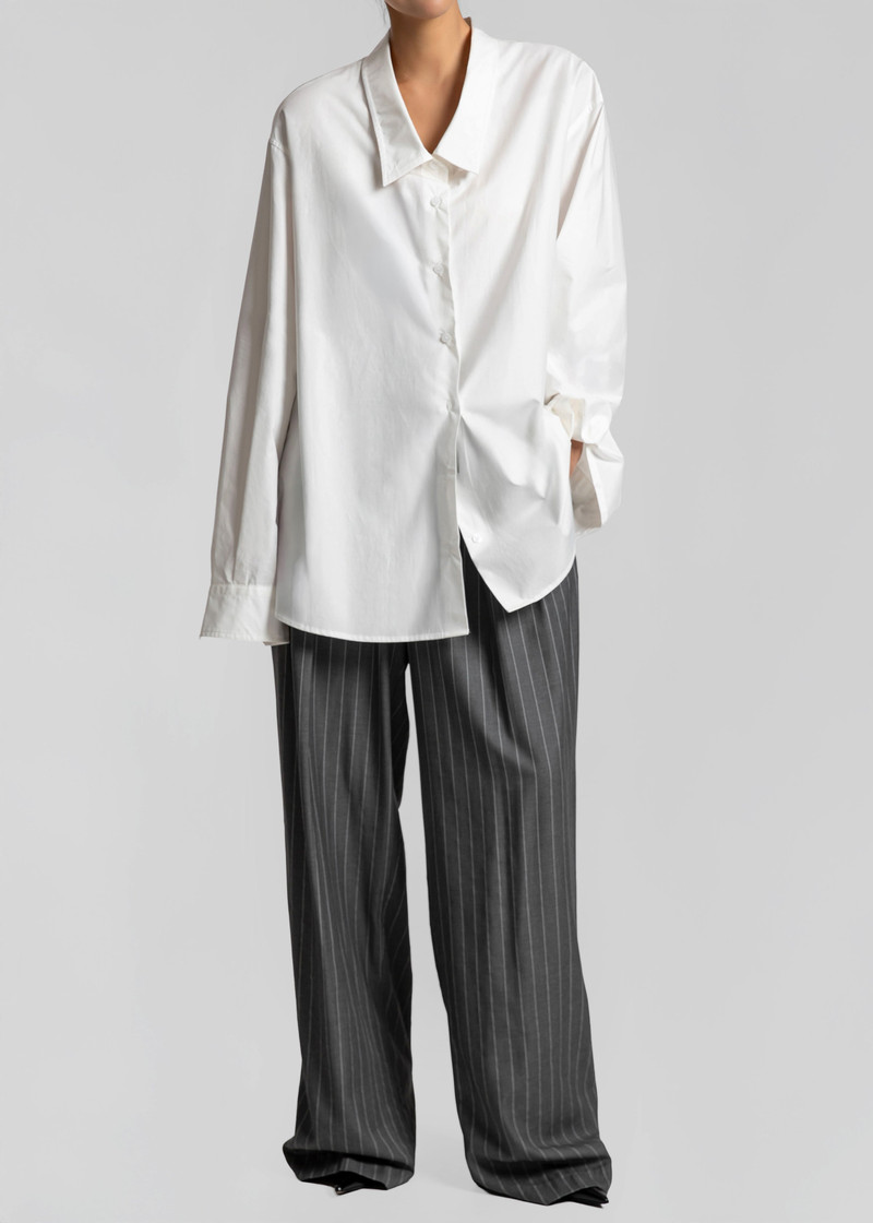 Revel Poplin Oversized Shirt - White 4