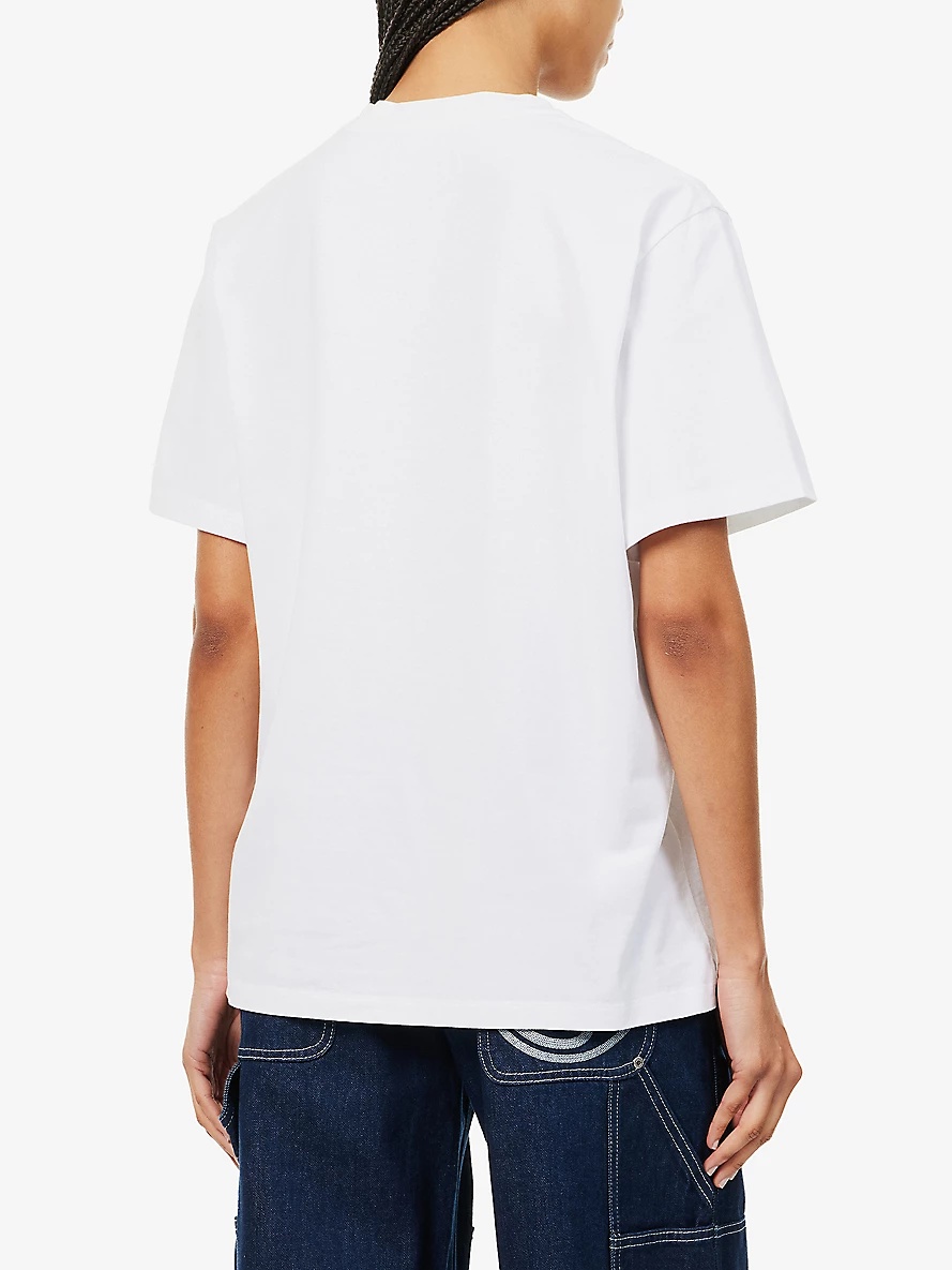 Weather-print short-sleeved cotton-jersey T-shirt - 4