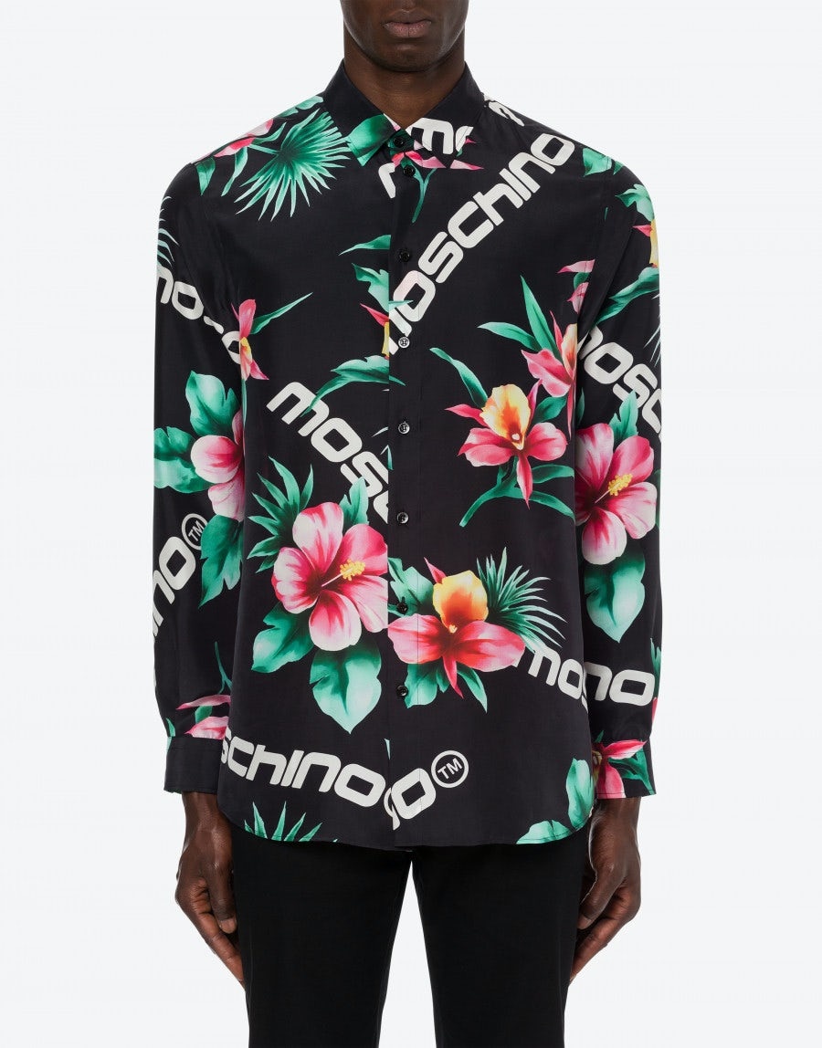 HIBISCUS PRINT HABOTAI SILK SHIRT - 2