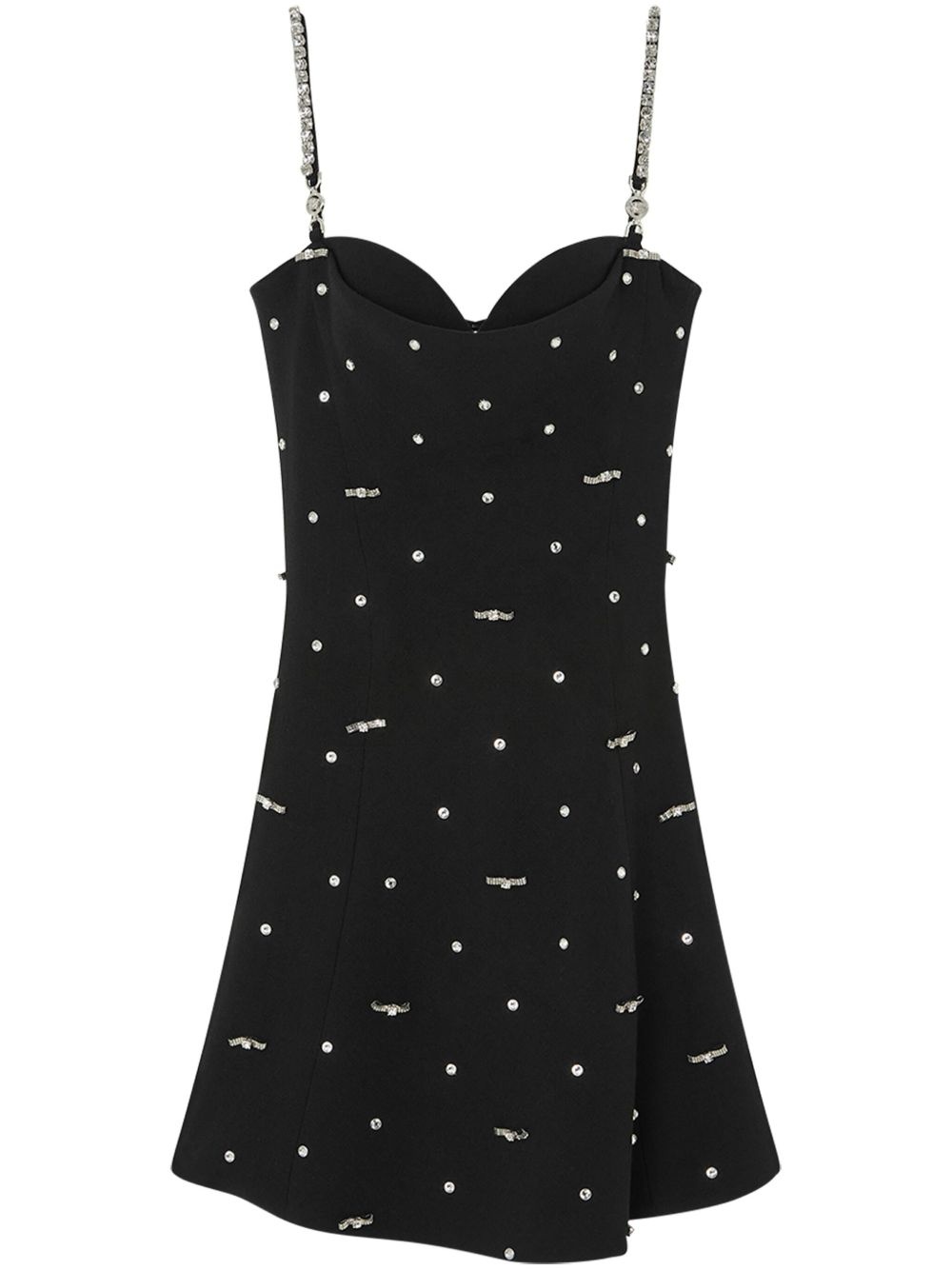 crystal-embellished mini dress - 1