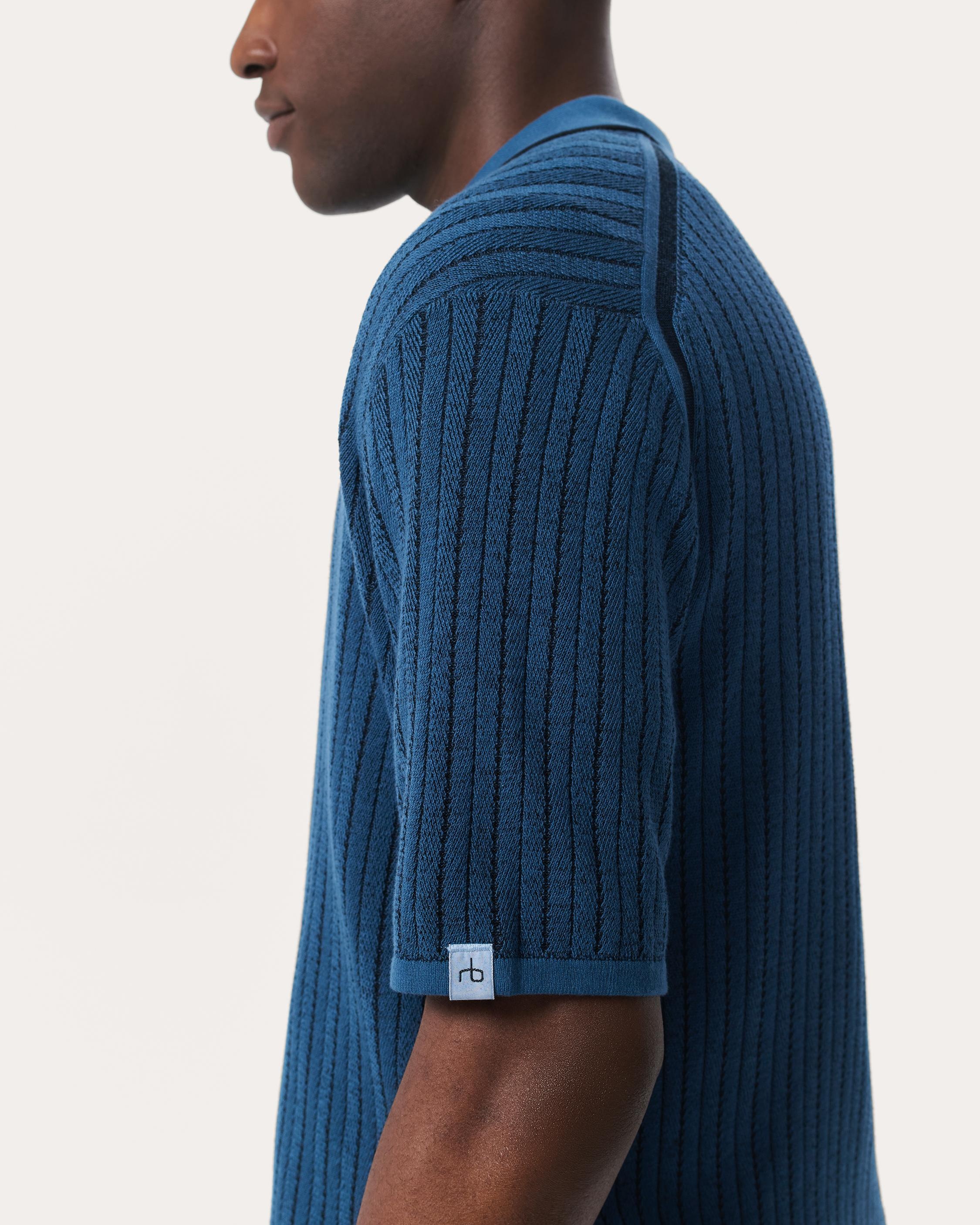 Harvey Striped Knit Polo Shirt - 5