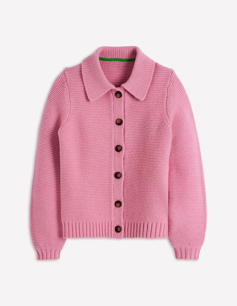 Chunky Collar Knitted Jacket-Blush Pink 1