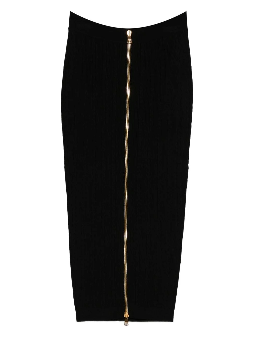 cable-knit button-front midi fitted skirt - 1