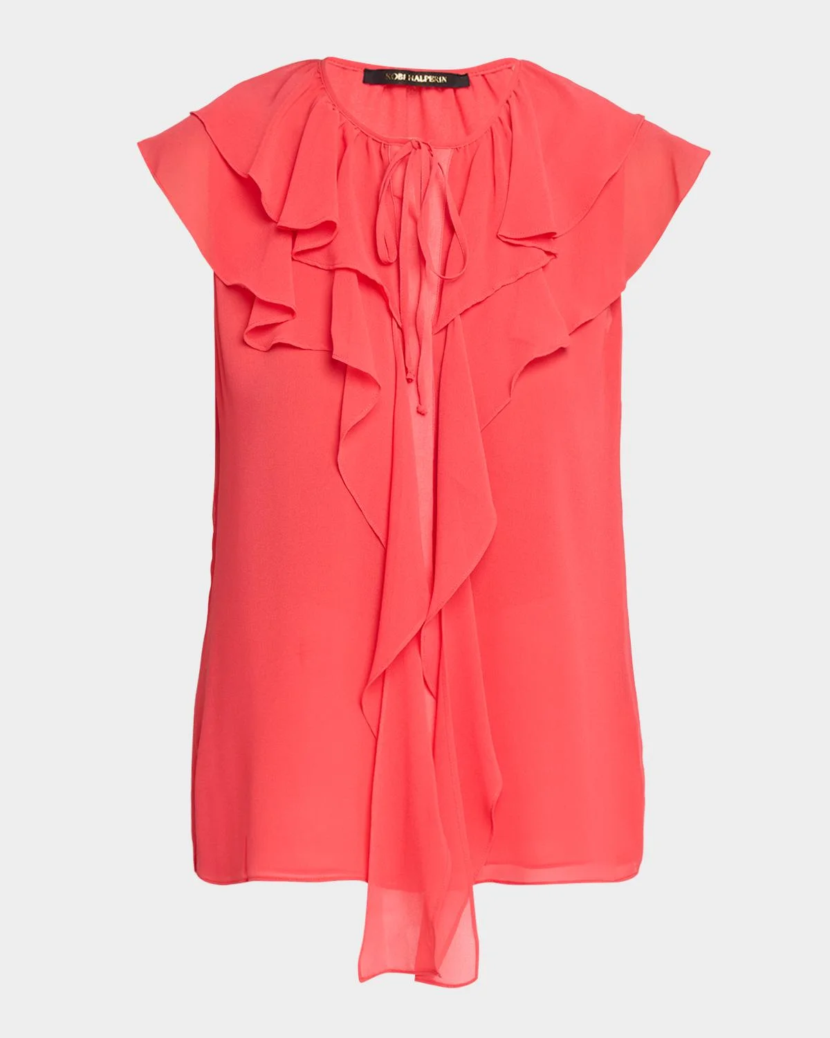 Maren V-Neck Sleeveless Ruffle Blouse - 1