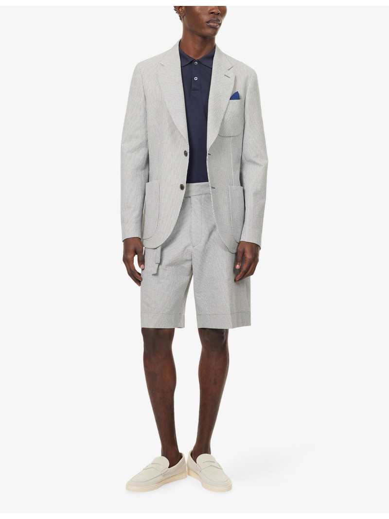 Paul Smith Striped Seersucker Cotton Blend Blazer outlook