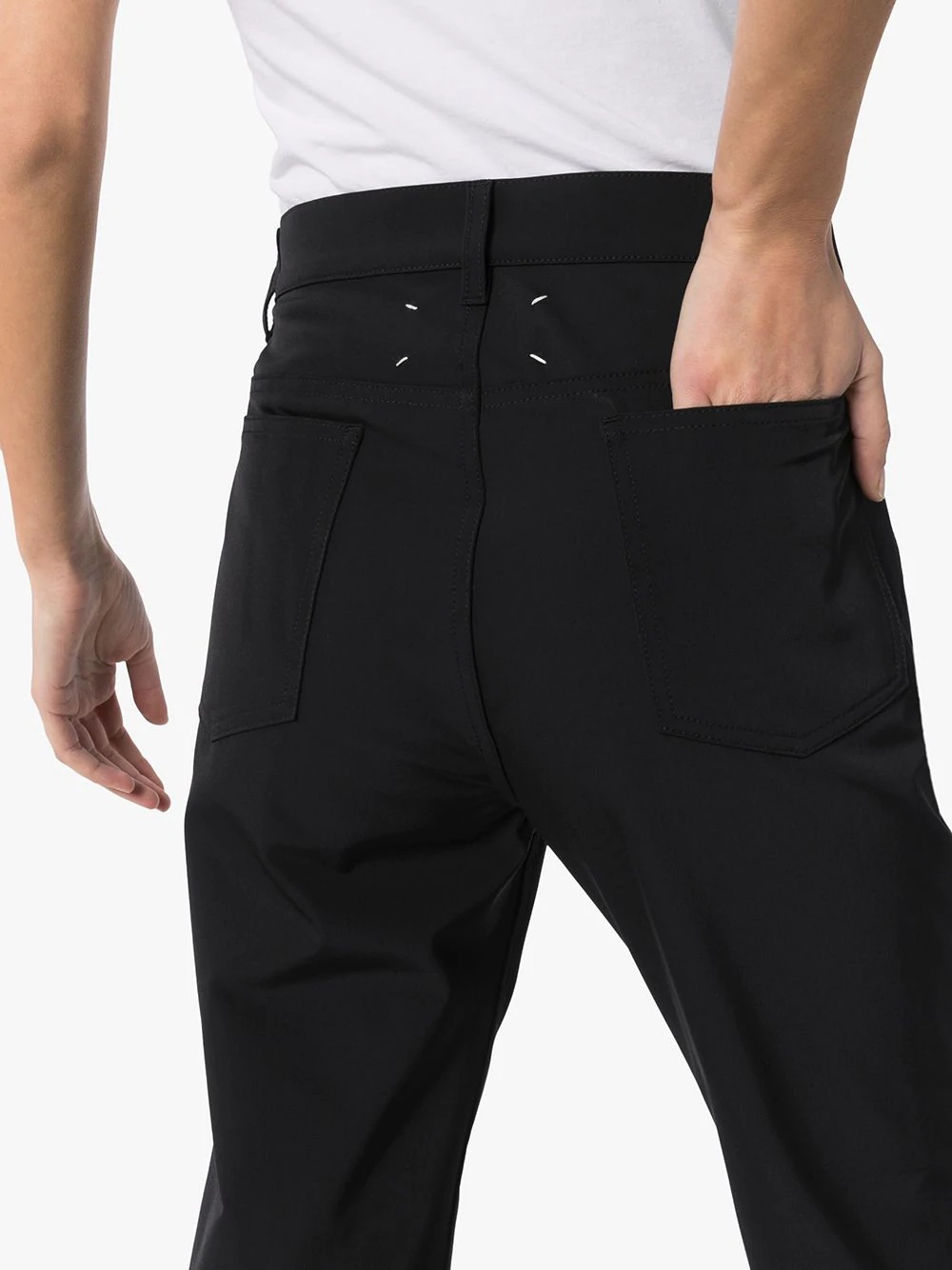 straight-leg gabardine trousers - 5