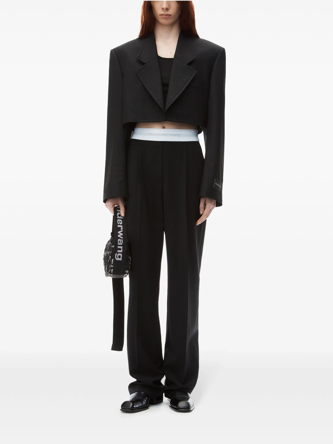 High-Waist Pleated Pant With Logo Elastic - 2