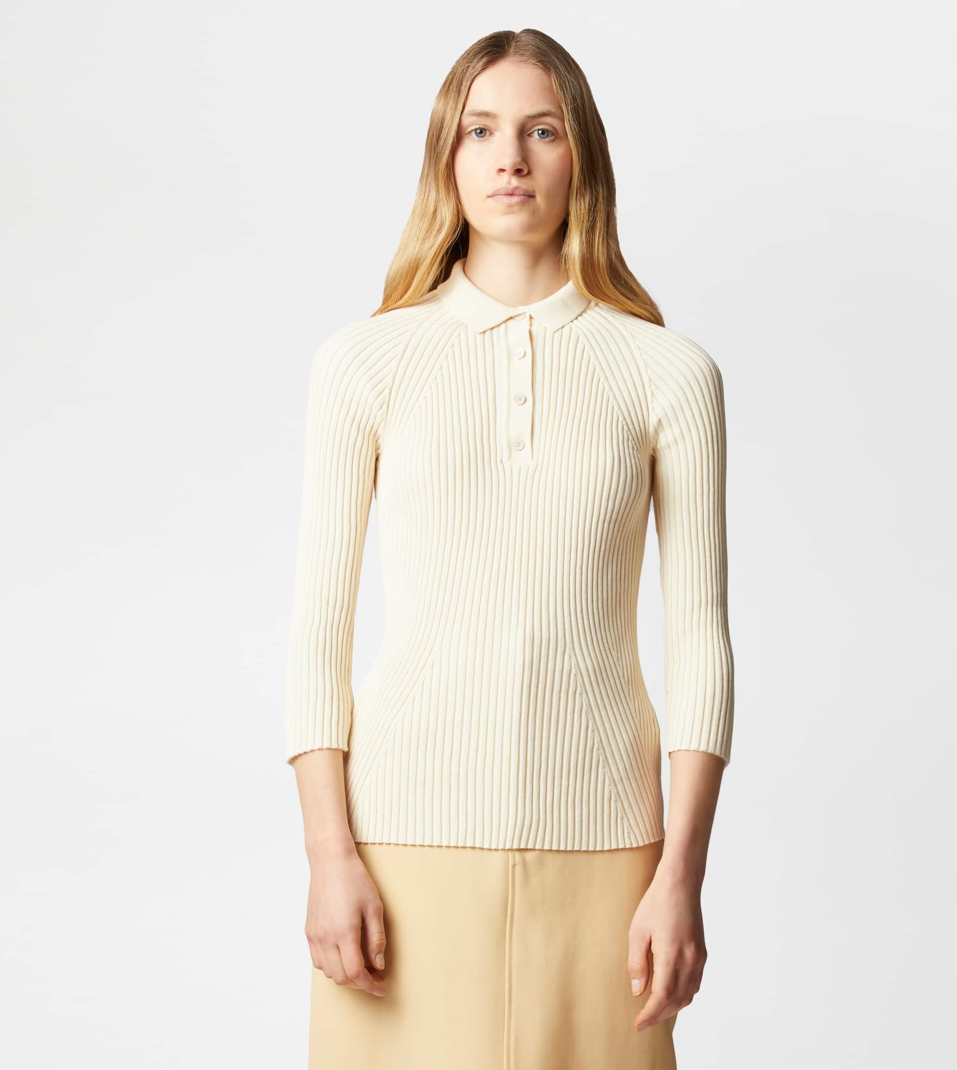 POLO SHIRT IN KNIT - WHITE - 2