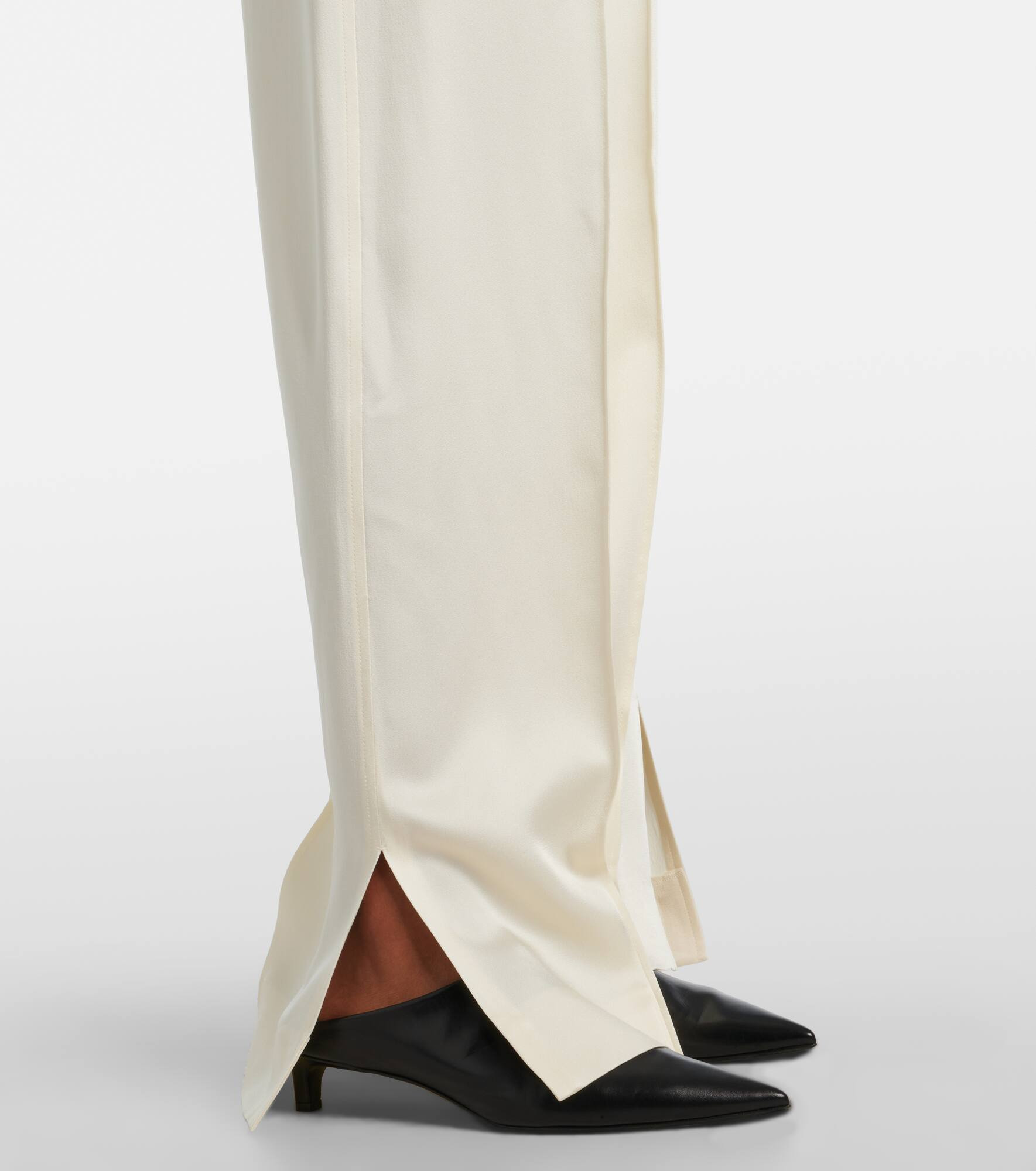 Gathered satin wide-leg pants - 5