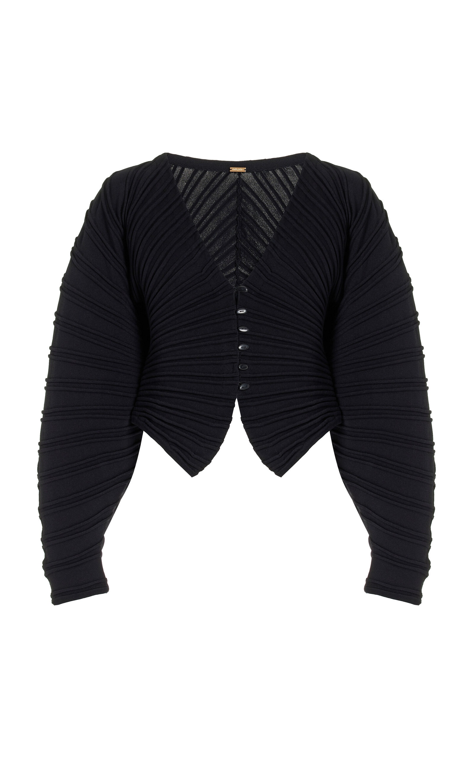 Blair Cropped Knitted Cardigan black - 1