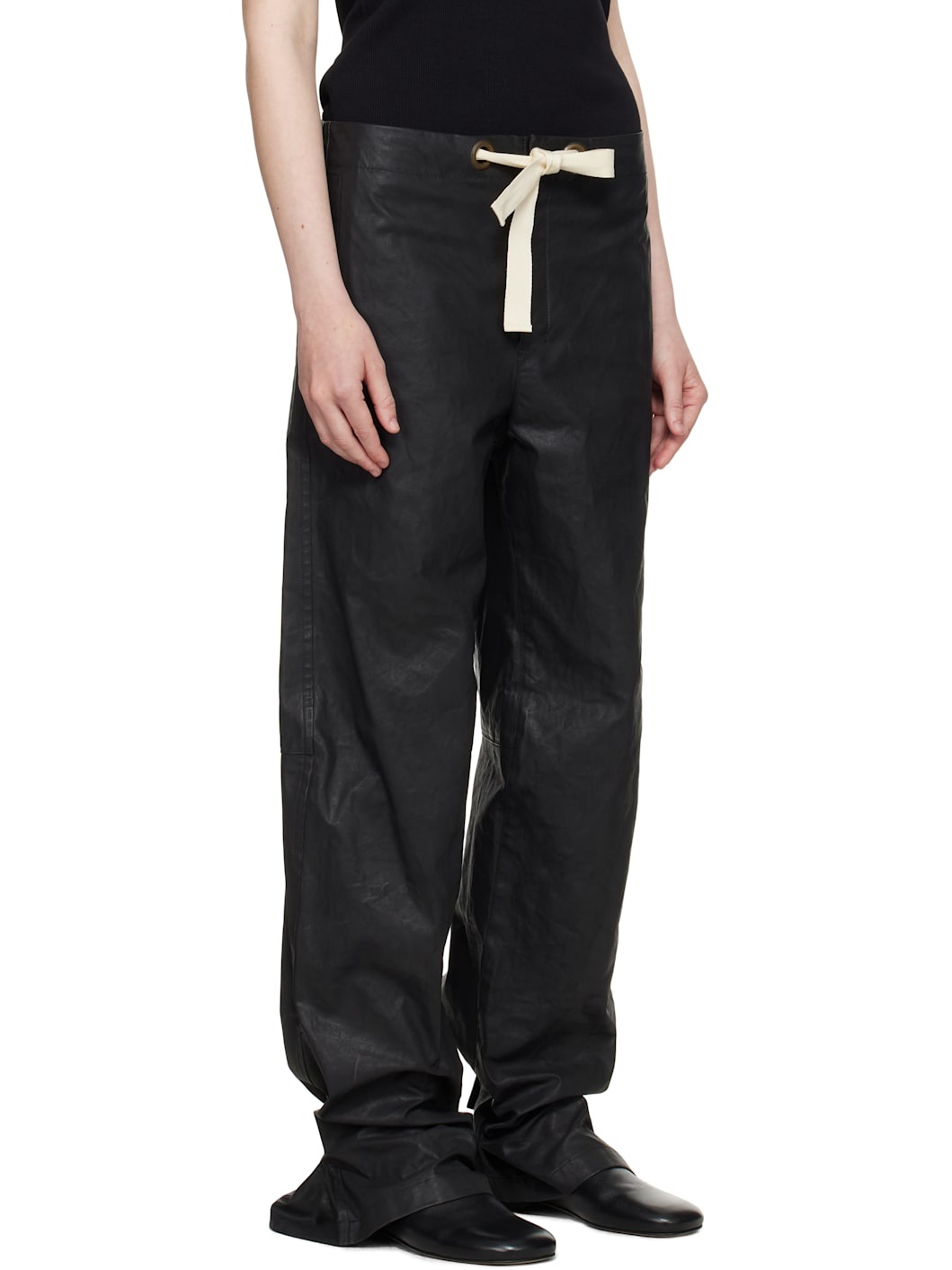 Black Straight Rain Trousers - 2